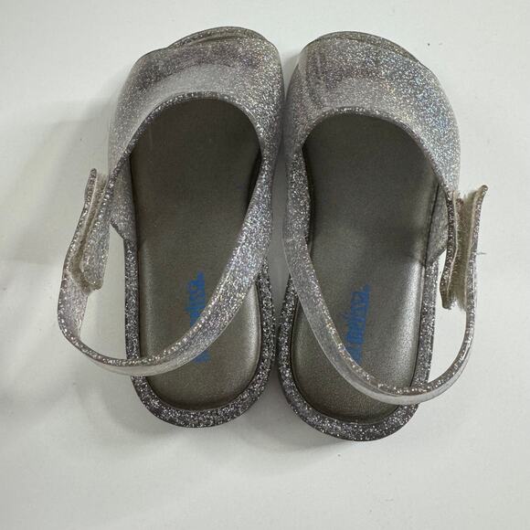 MINI MELISSA Silver Sparkle Slide Sandals With Strap 10 - Picture 6 of 6